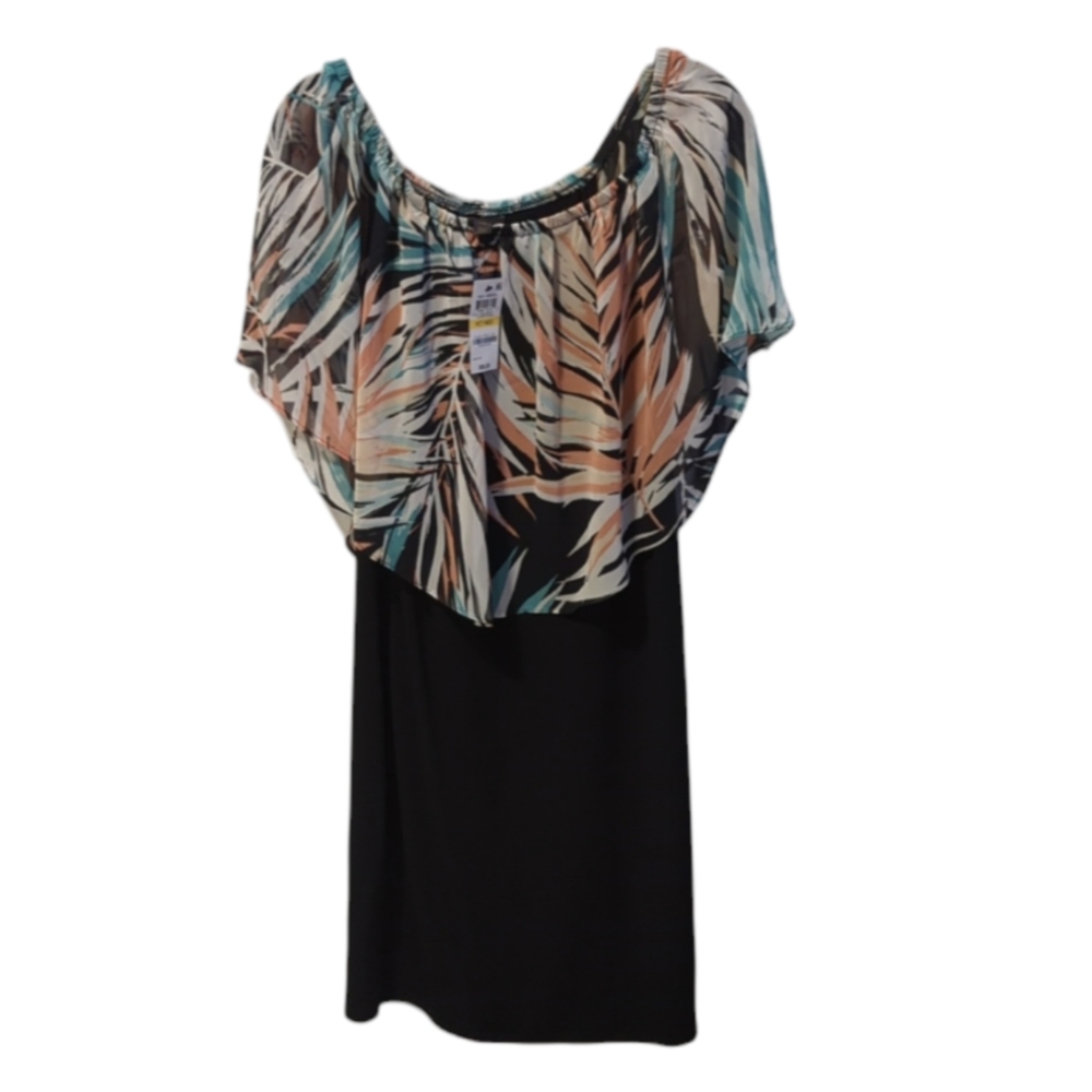 NWT JM Collection Layered Palms Dress Size Petite Medium